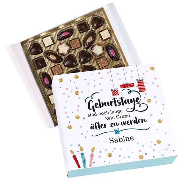 Alkoholfreie Pralinen von Lindt zum Geburtstag mit Name