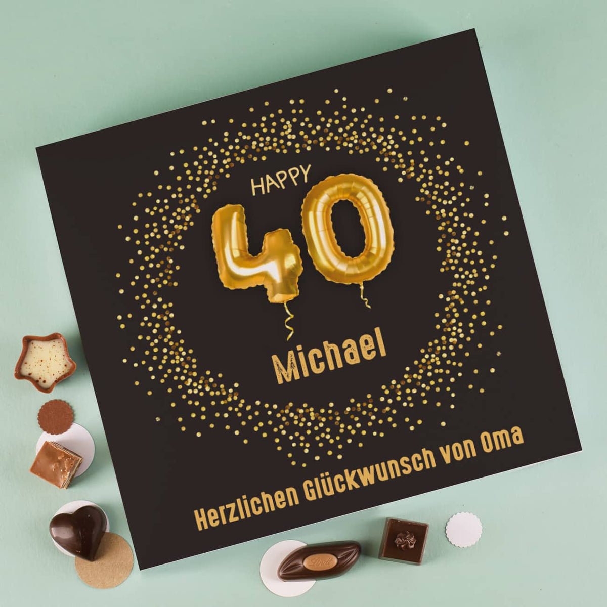 Alkoholfreie Lindt Pralinen zum 40. Geburtstag