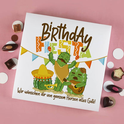 Birthday Fiesta - 32 Lindt Pralinen ohne Alkohol mit Wunschtext personalisiert