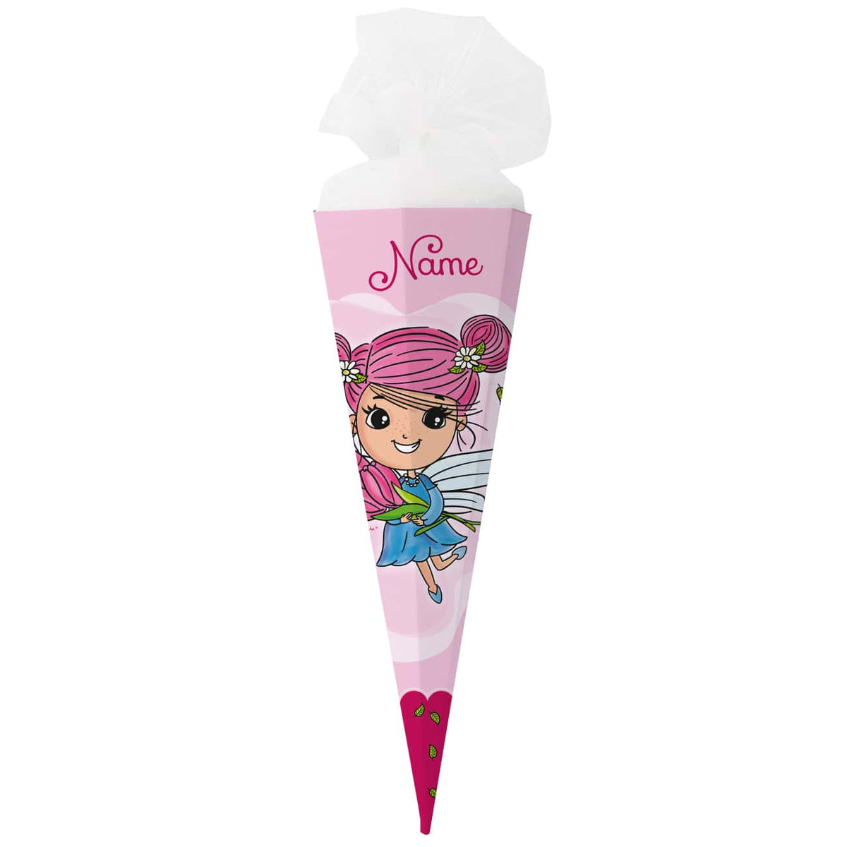 Personalisierte Zuckertüte bedruckt mit Tulpenfee und Name personalisiert