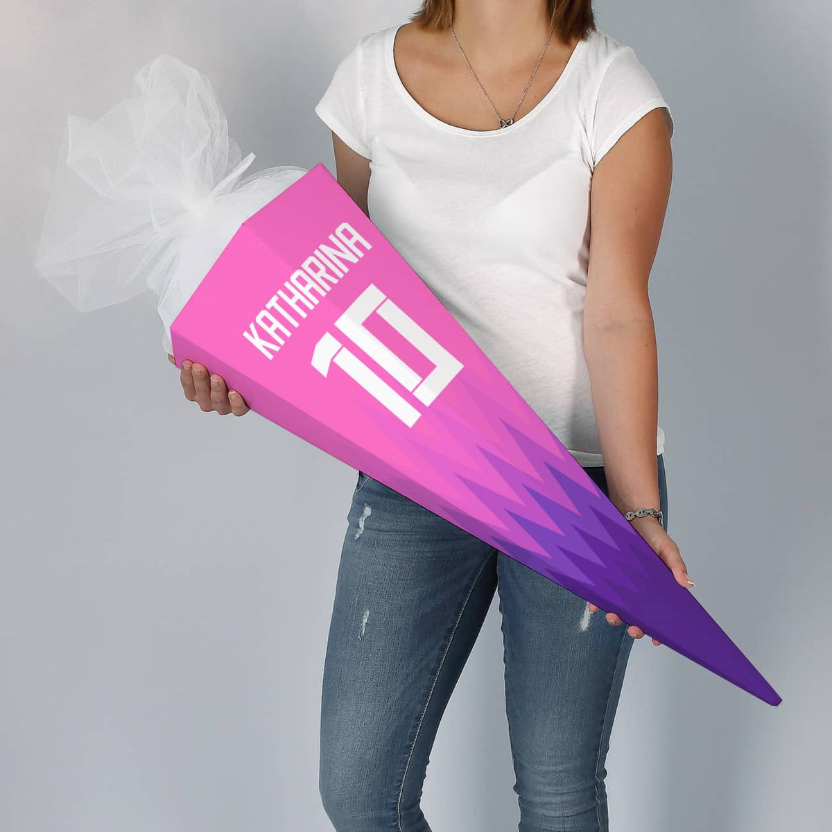 Schultüte für Fußballfans mit Name und Zahl