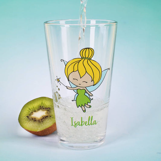 Trinkglas mit kleiner Fee und Wunschname