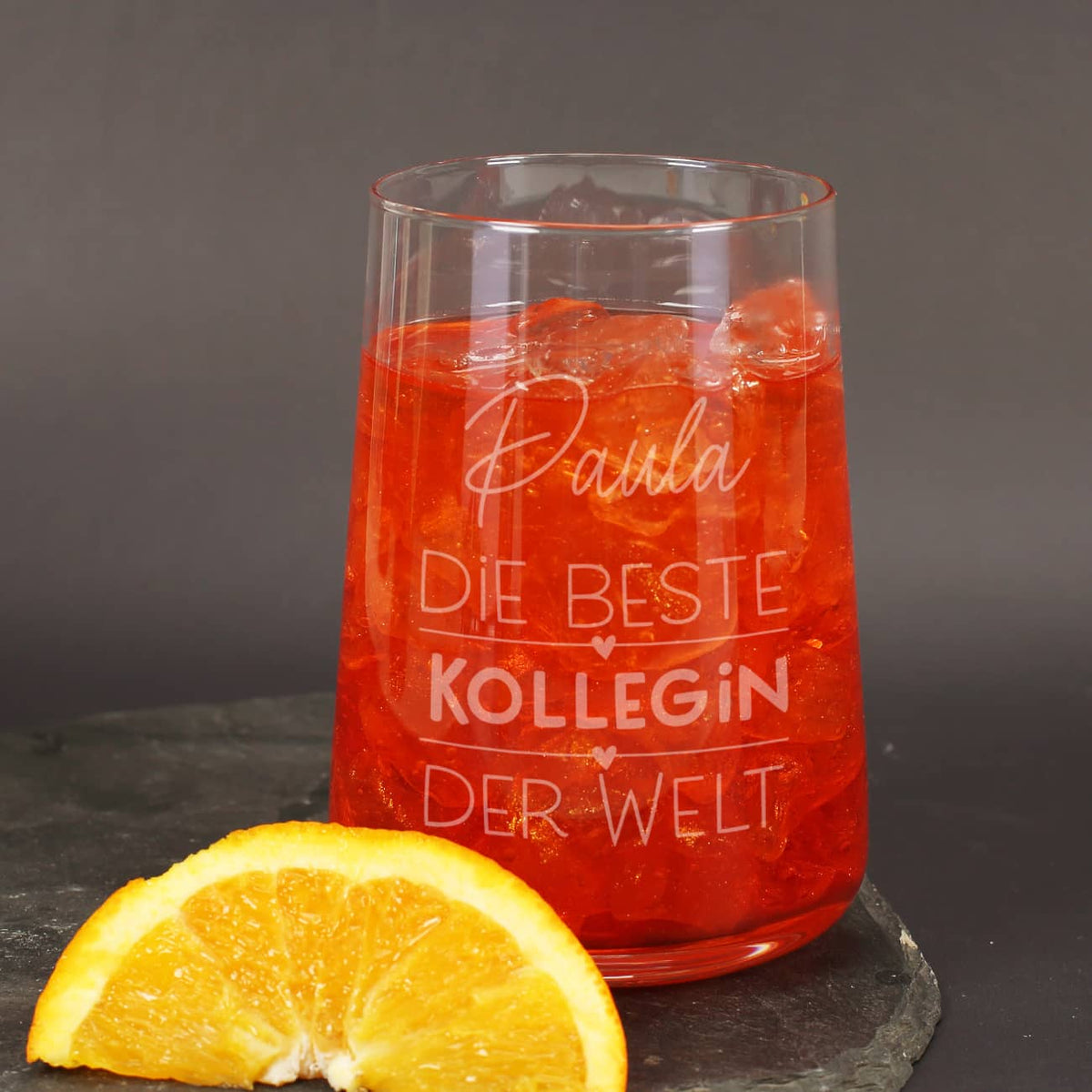 Persönliche Gravur auf Trinkglas