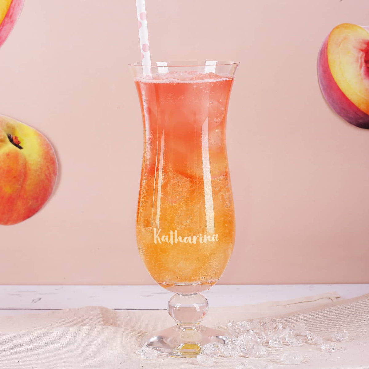 Hohes Cocktailglas graviert mit Name