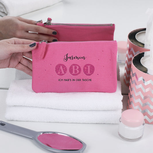 ABI Beautycase in Pink mit Name & Wunschtext - 2 Größen auswählbar