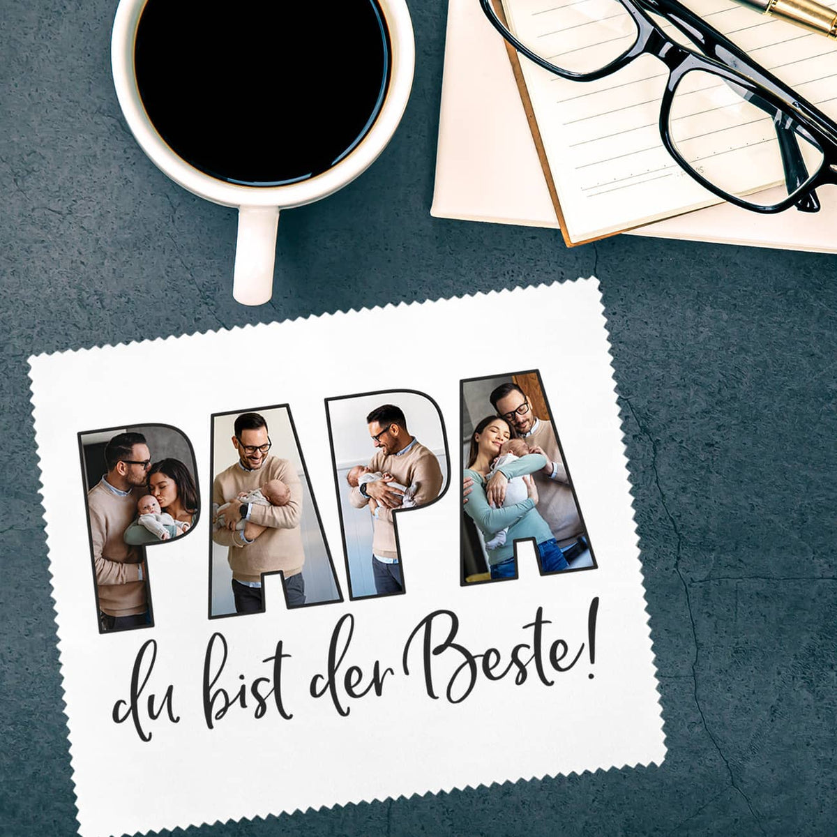 Brillenputztuch für den besten Papa mit Fotos