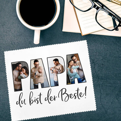 Brillenputztuch für den besten Papa mit Fotos