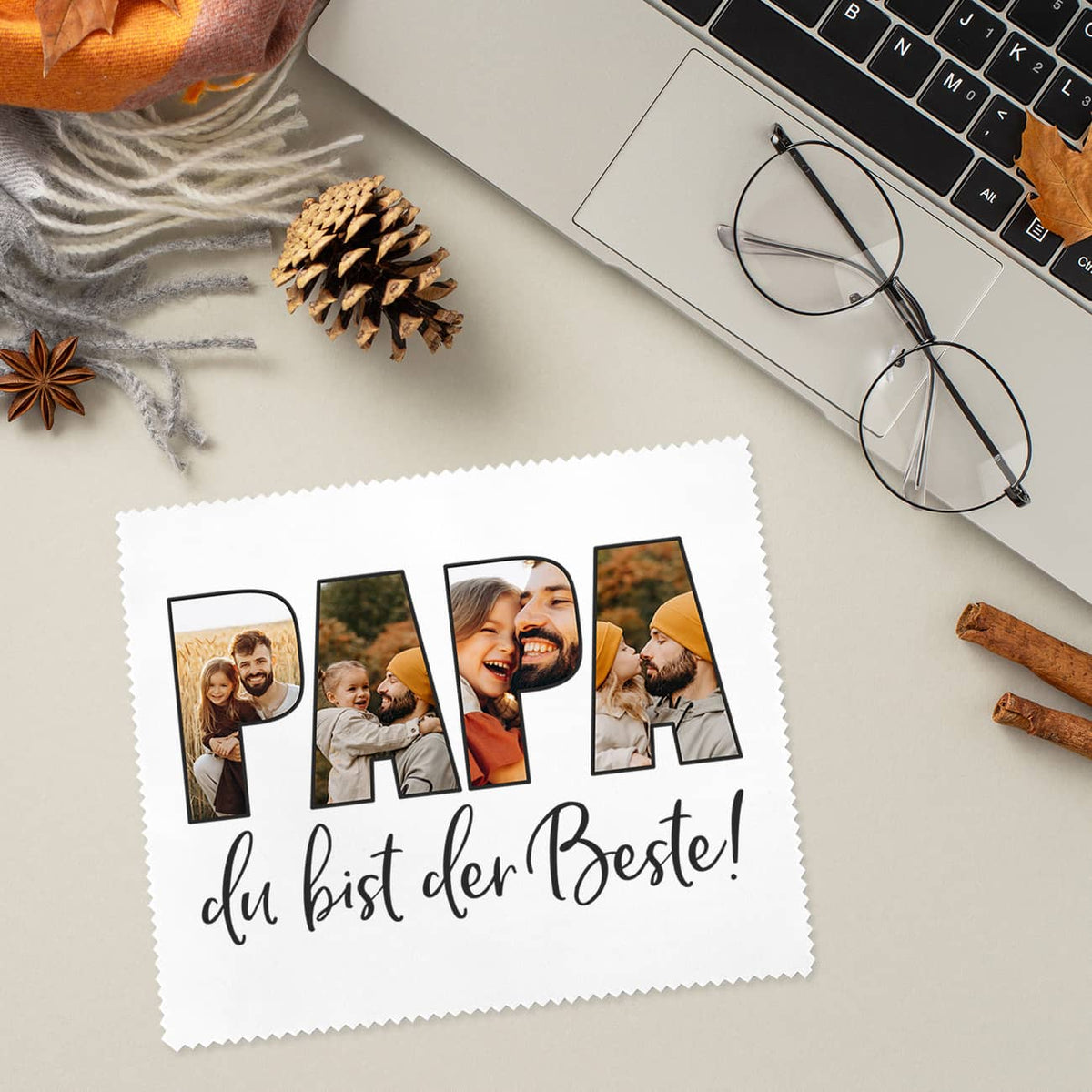 Brillenputztuch für den besten Papa mit Fotos