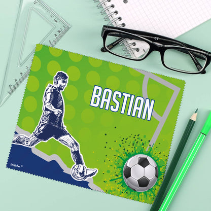 Brillenputztuch für Fußballer mit Wunschname