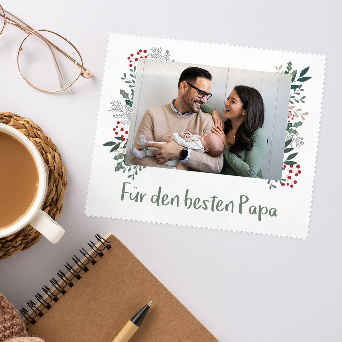 Winterliches Brillenputztuch mit Fotoaufdruck