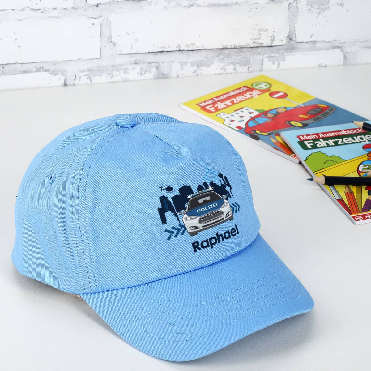 Hellblaues Kinderbasecap Polizei