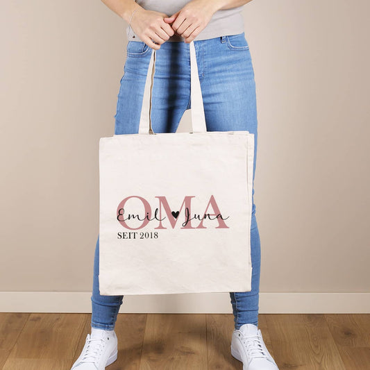 Einkaufstasche mit persönlichem Aufdruck "Oma seit..."