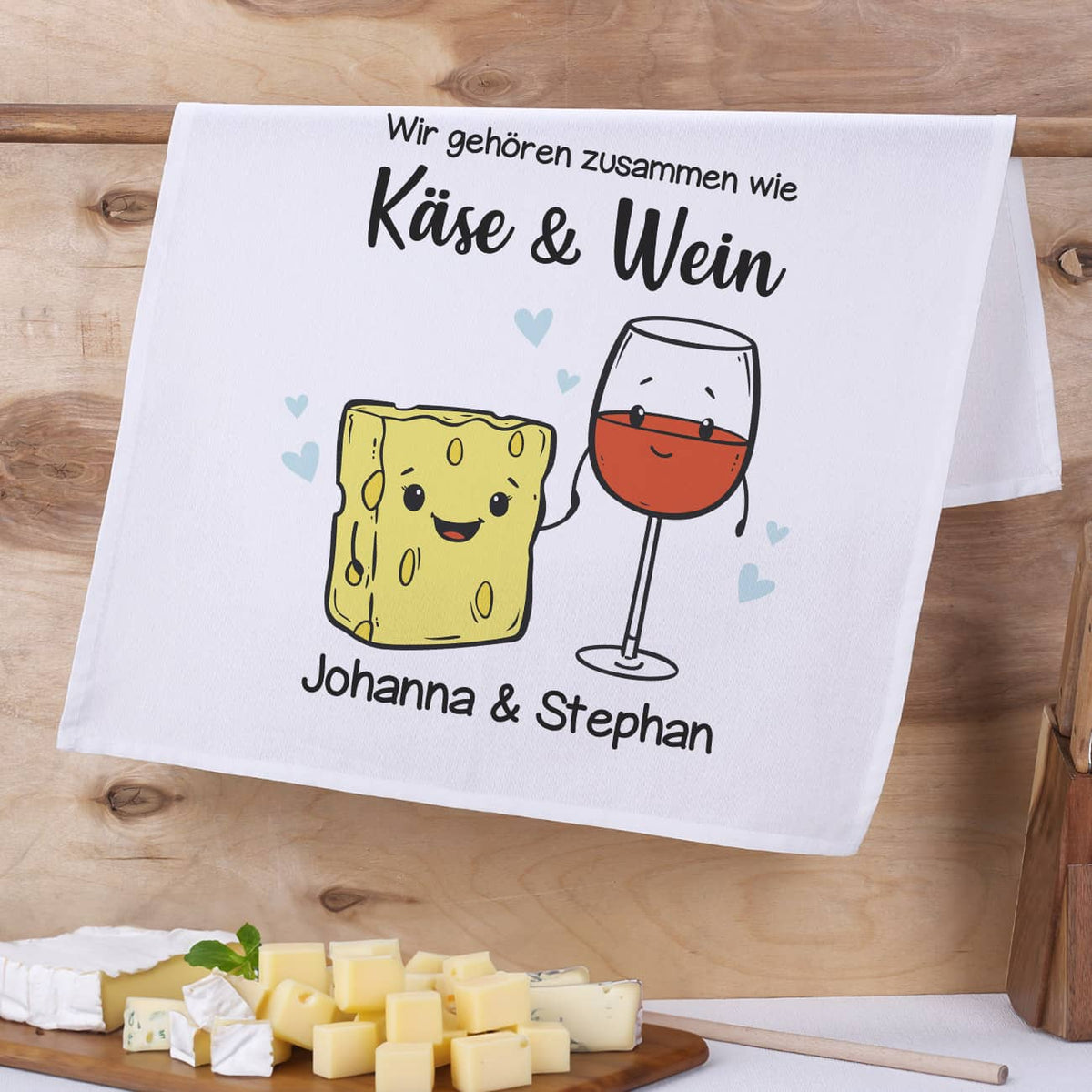 Geschirrtuch aus Baumwolle zum Valentinstag oder zur Hochzeit