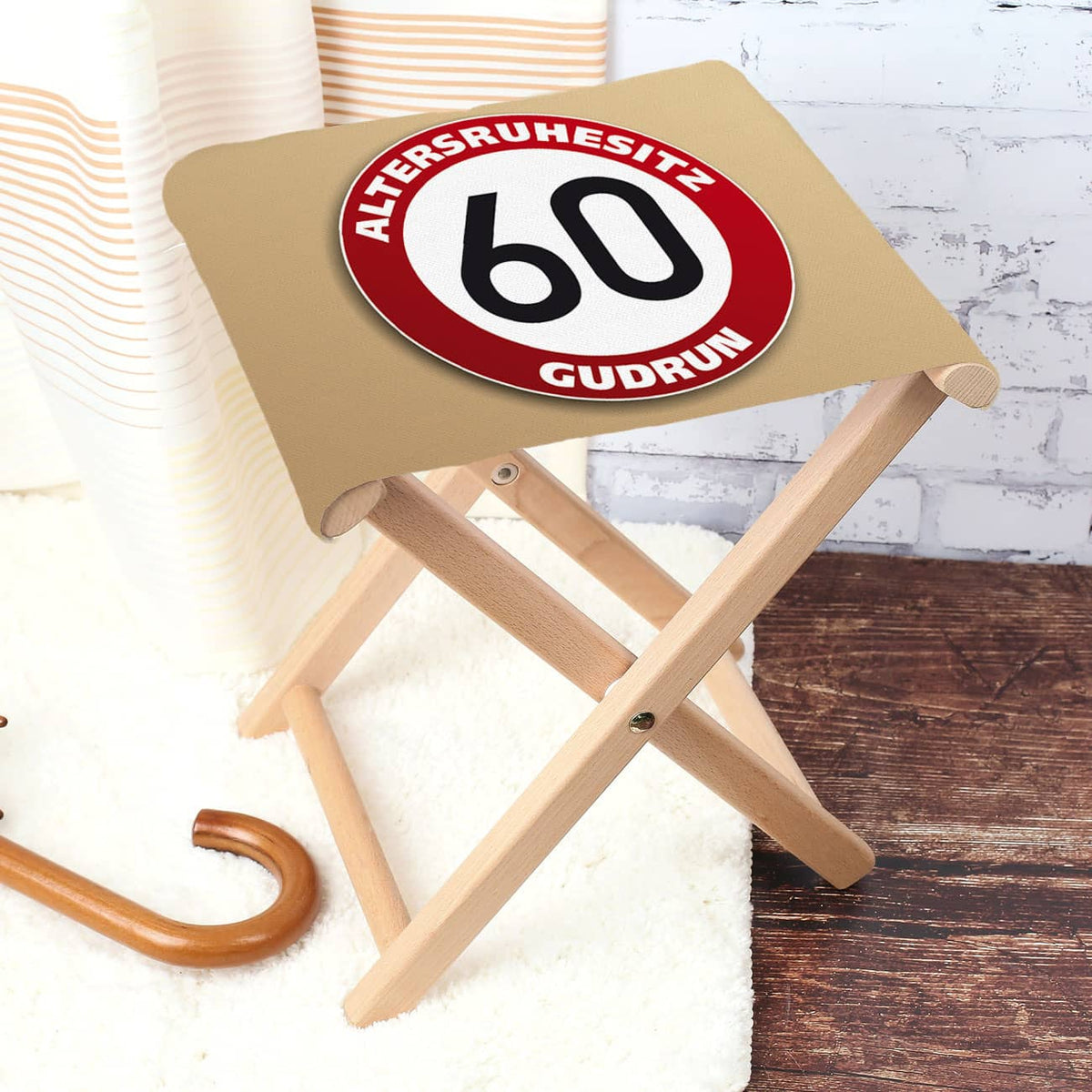Klapphocker mit Namen zum 60. Geburtstag