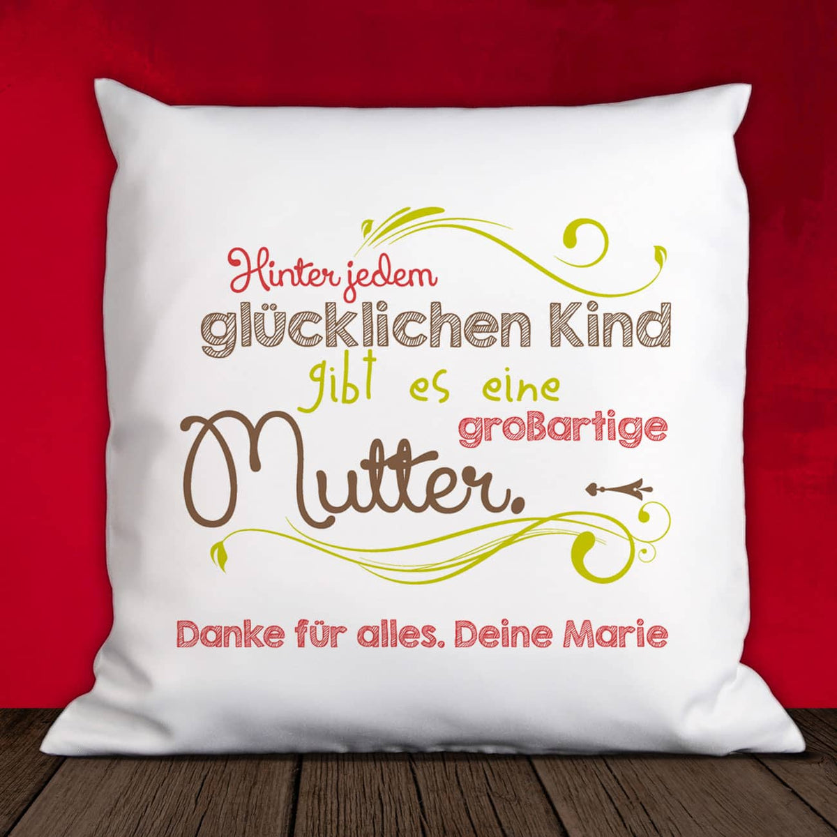 Kissen zum Muttertag mit persönlichem Gruß