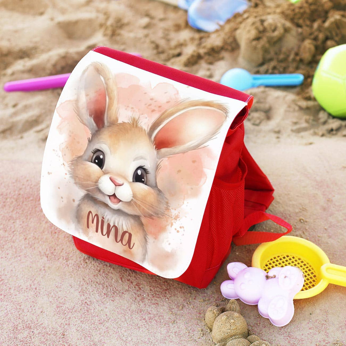 Kindergartenrucksack Häschen mit Name personalisiert