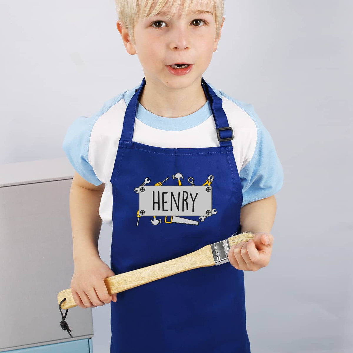 Blaue Werkenschürze für Kinder