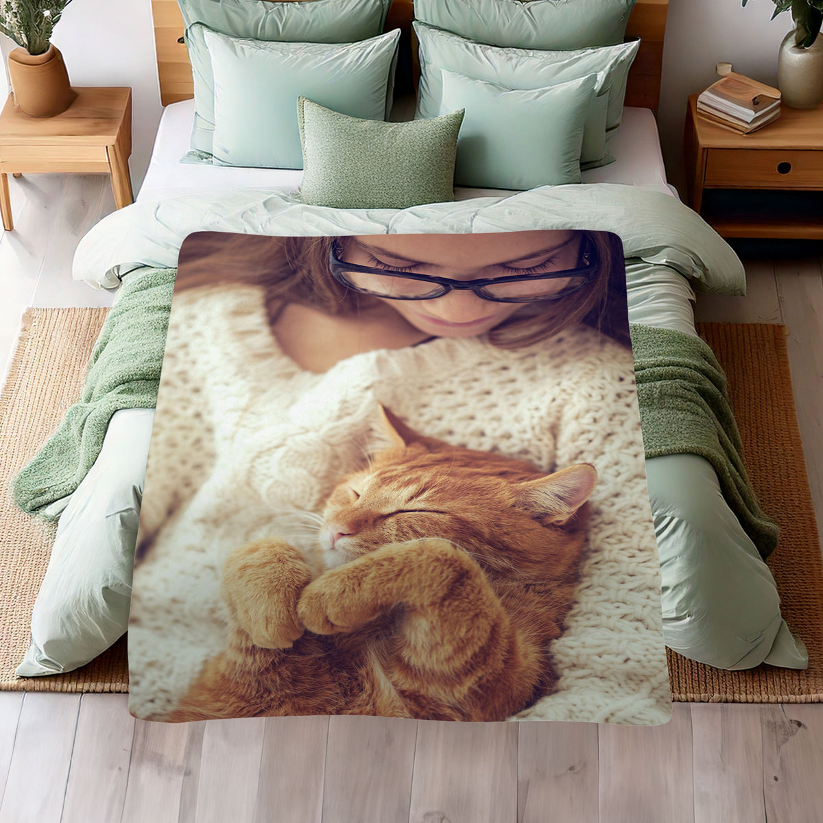 Personalisierte XXL Kuscheldecke mit Foto | Sherpadecke 150x200cm