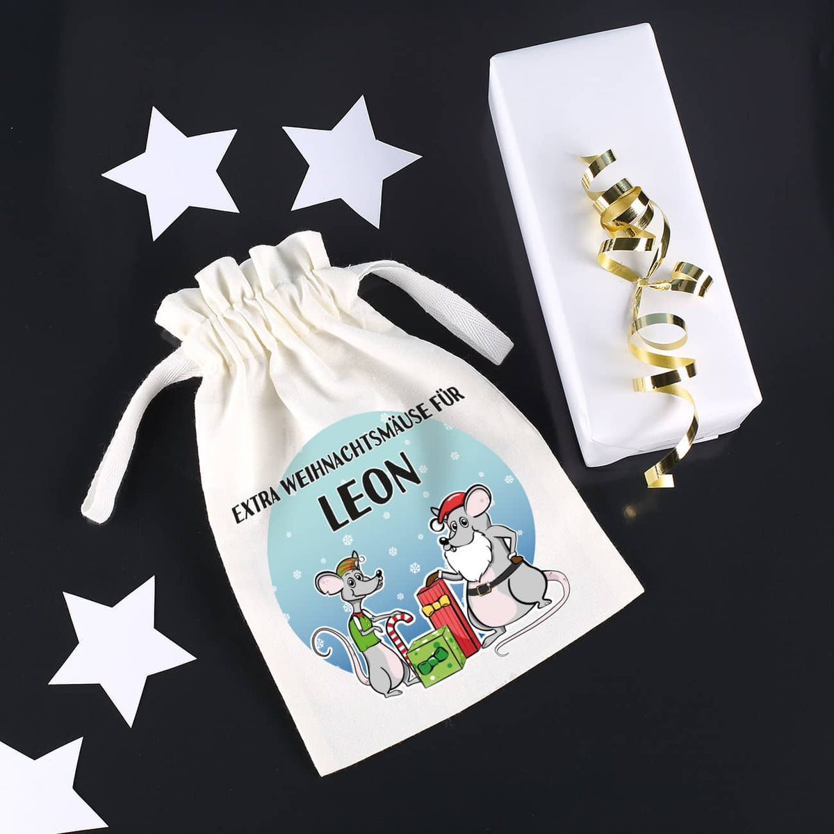 Kleiner Stoffsack für extra Weihnachtsmäuse