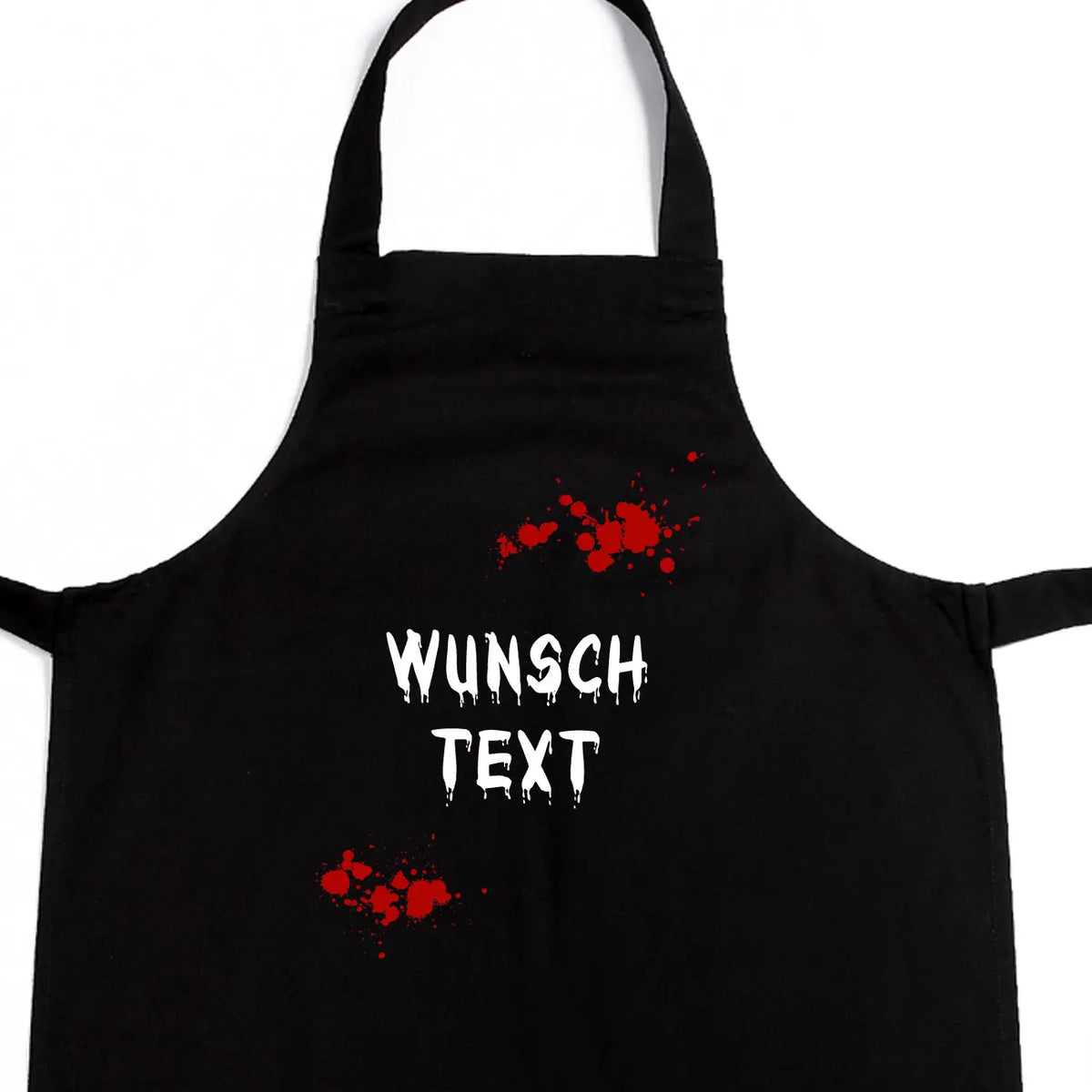 Personalisiertes Halloween-Kostüm | Schürze mit Blutspritzern und Wunschtext | 2 Farben