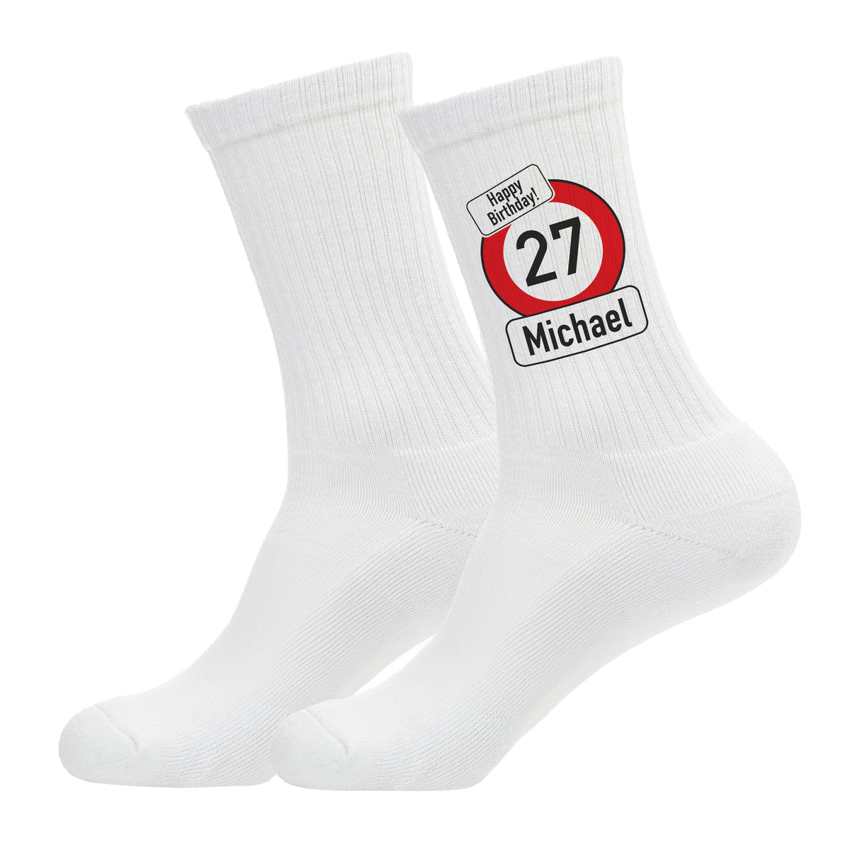 Personalisierte Socken mit Name und Alter