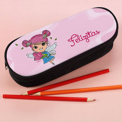 Personalisierte Stiftebox mit Tulpenfee Motiv und mit Name nach Wunsch personalisiert