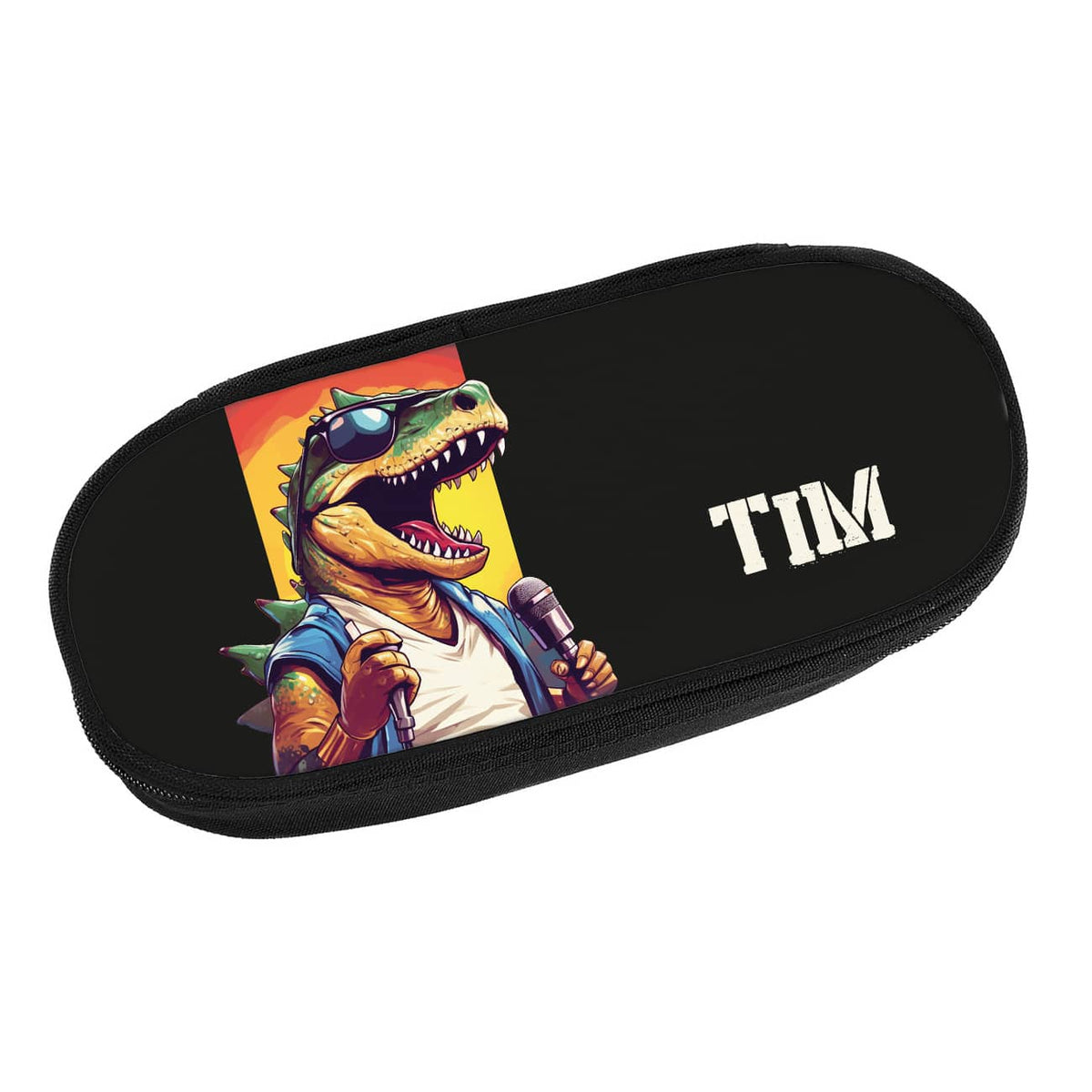 Stiftebox - Singer-Dino als coole Geschenkidee zur Einschulung