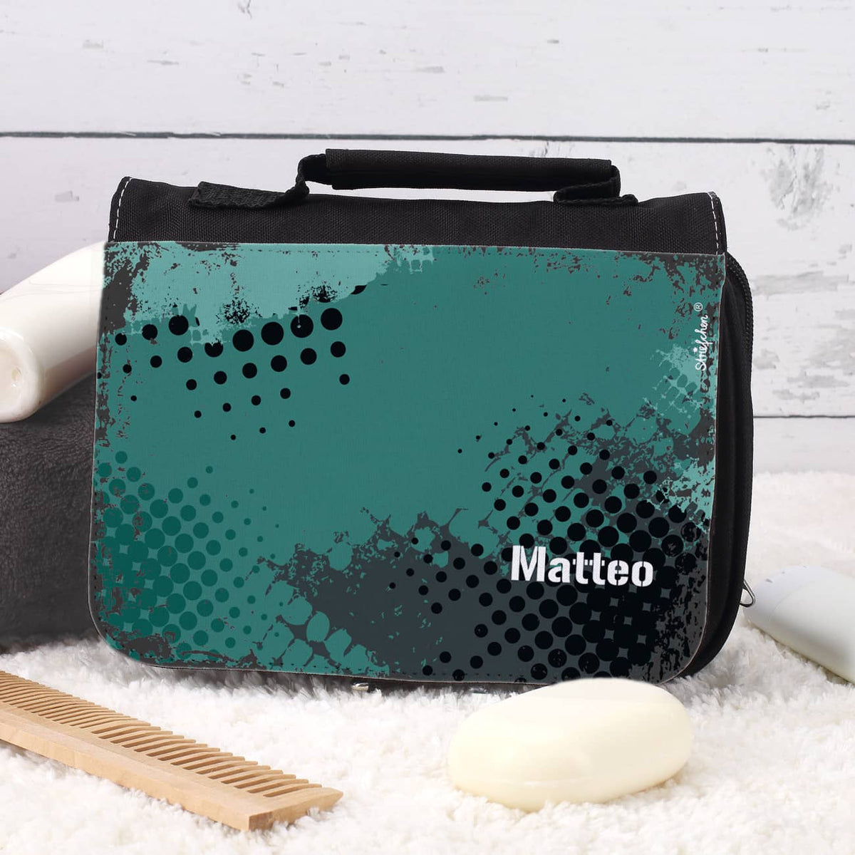 Waschtasche für Jugendliche - mit abstraktem Motiv