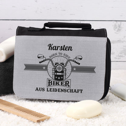 Biker aus Leidenschaft - Kulturtasche mit Name