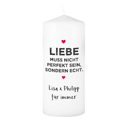 Kerze mit 2 Zeilen Wunschtext