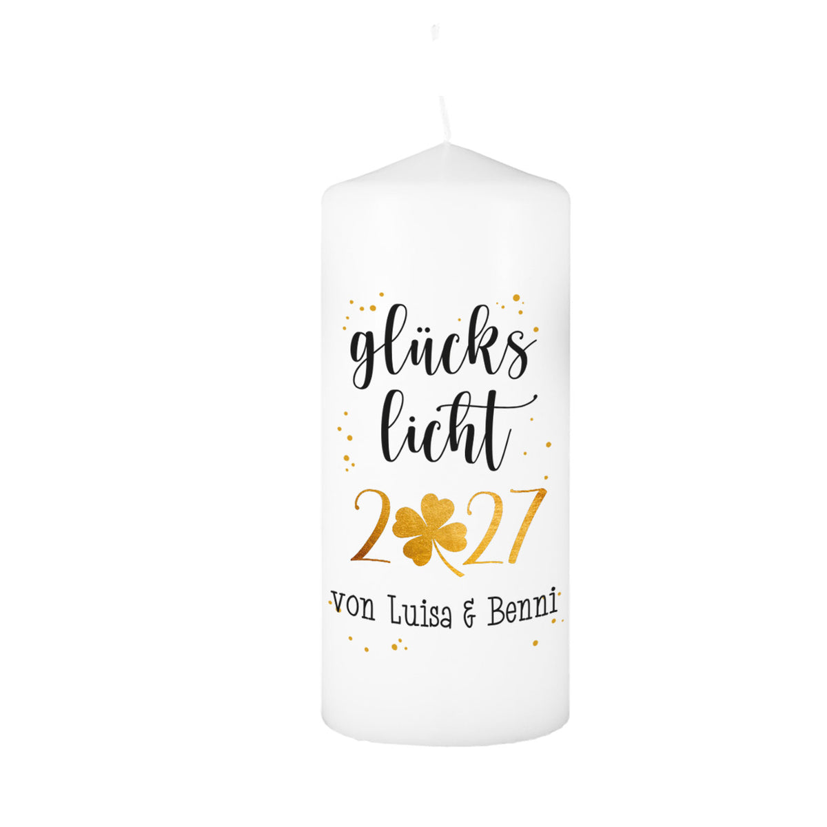Glückslicht 2027 - Kerze Weihnachtsgeschenk