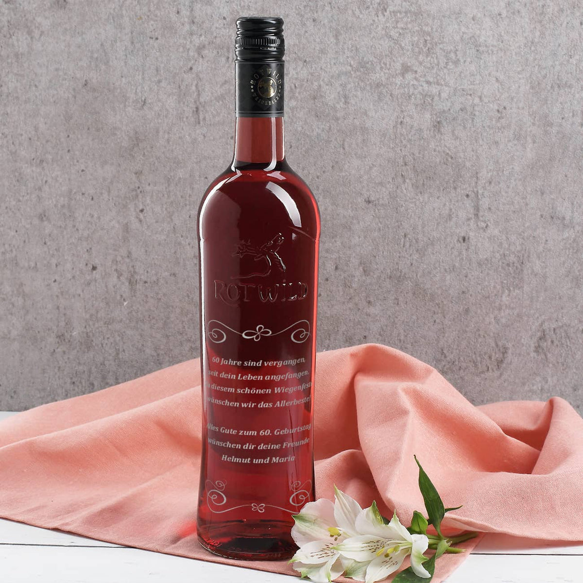 Roséwein mit Wunschgravur