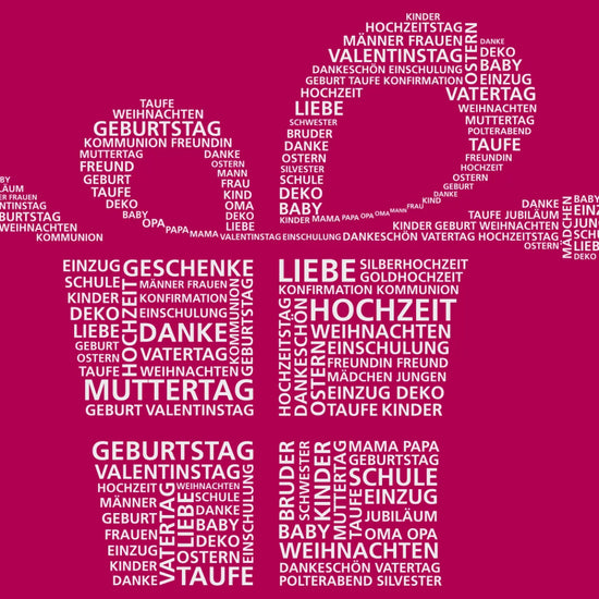 Weiße Keramiktasse mit farbigen Namensaufdruck