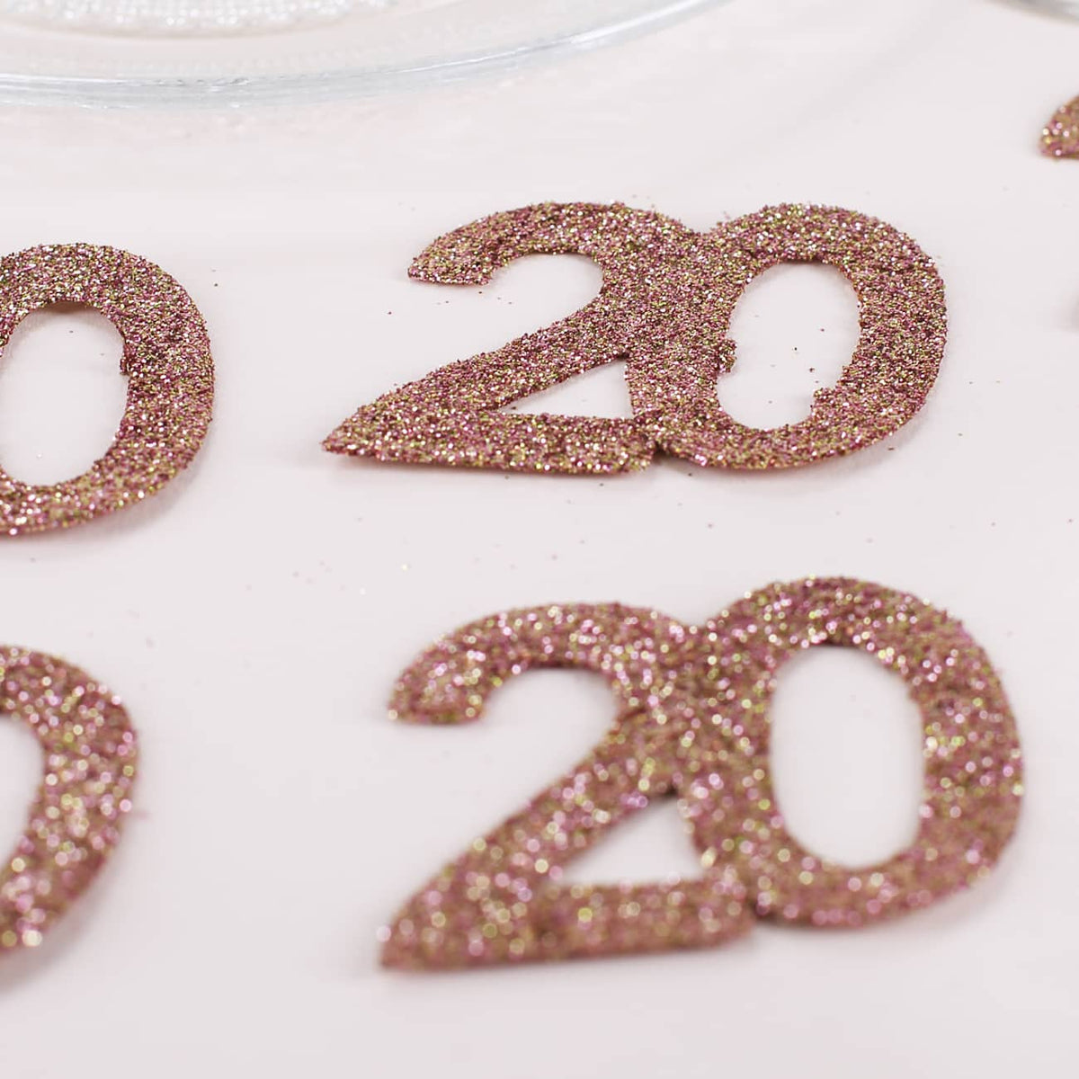 Streudeko XXL-Glitzer-Konfetti in Rosé - Zahlen