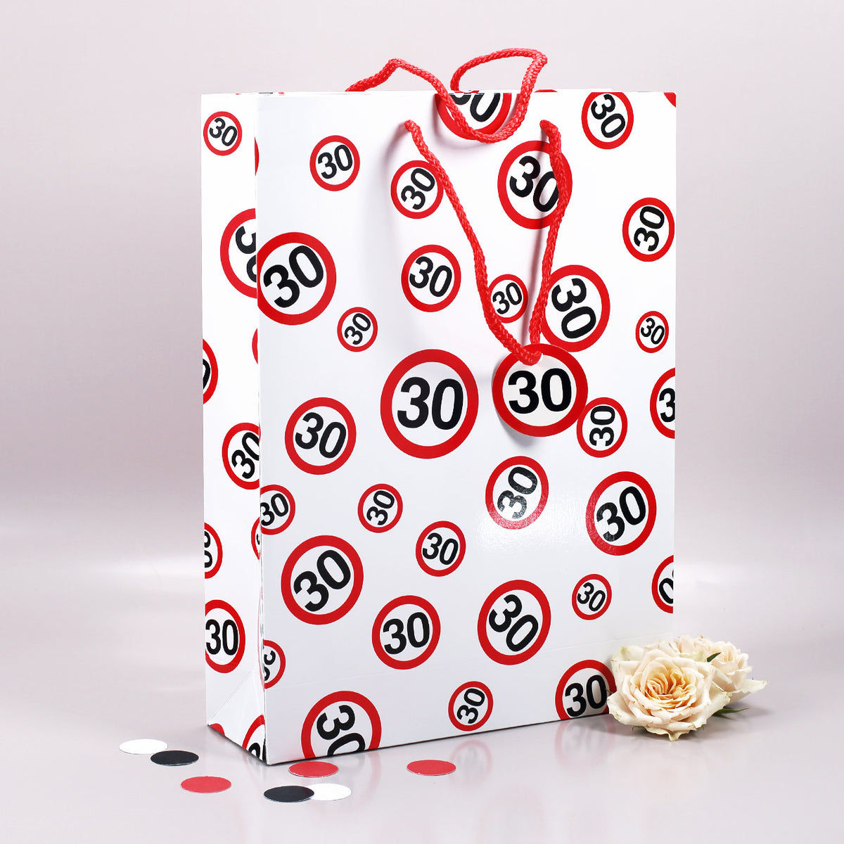 Geschenktasche mit Verkehrszeichen 30