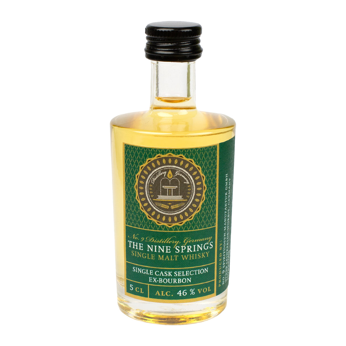 Freisteller Miniatur The Nine Springs Single Cask Selection Ex-Bourbon Whisky 5 cl